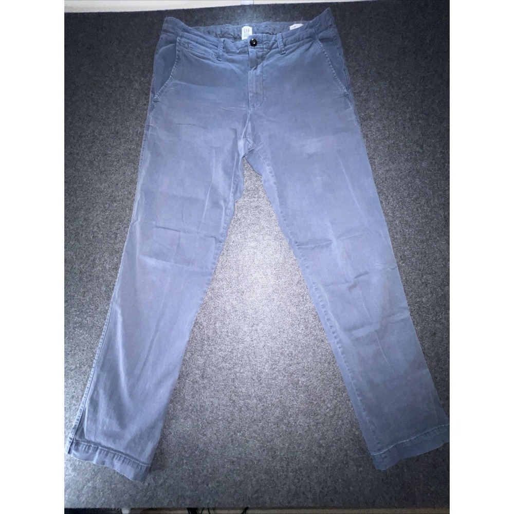 Gap for Good Men's Straight Fit Blue Pearl, Stretch Cotton Twill Pants 33x34